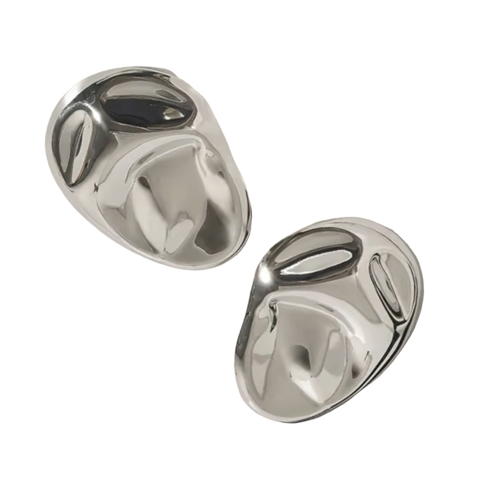 London Atelier Byproduct Silver Big Geometric Oval Earrings