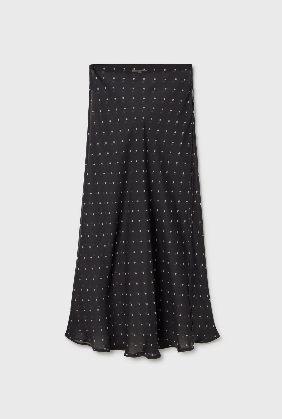 Silk Laundry Long Bias Cut Skirt - Small Polka Dot
