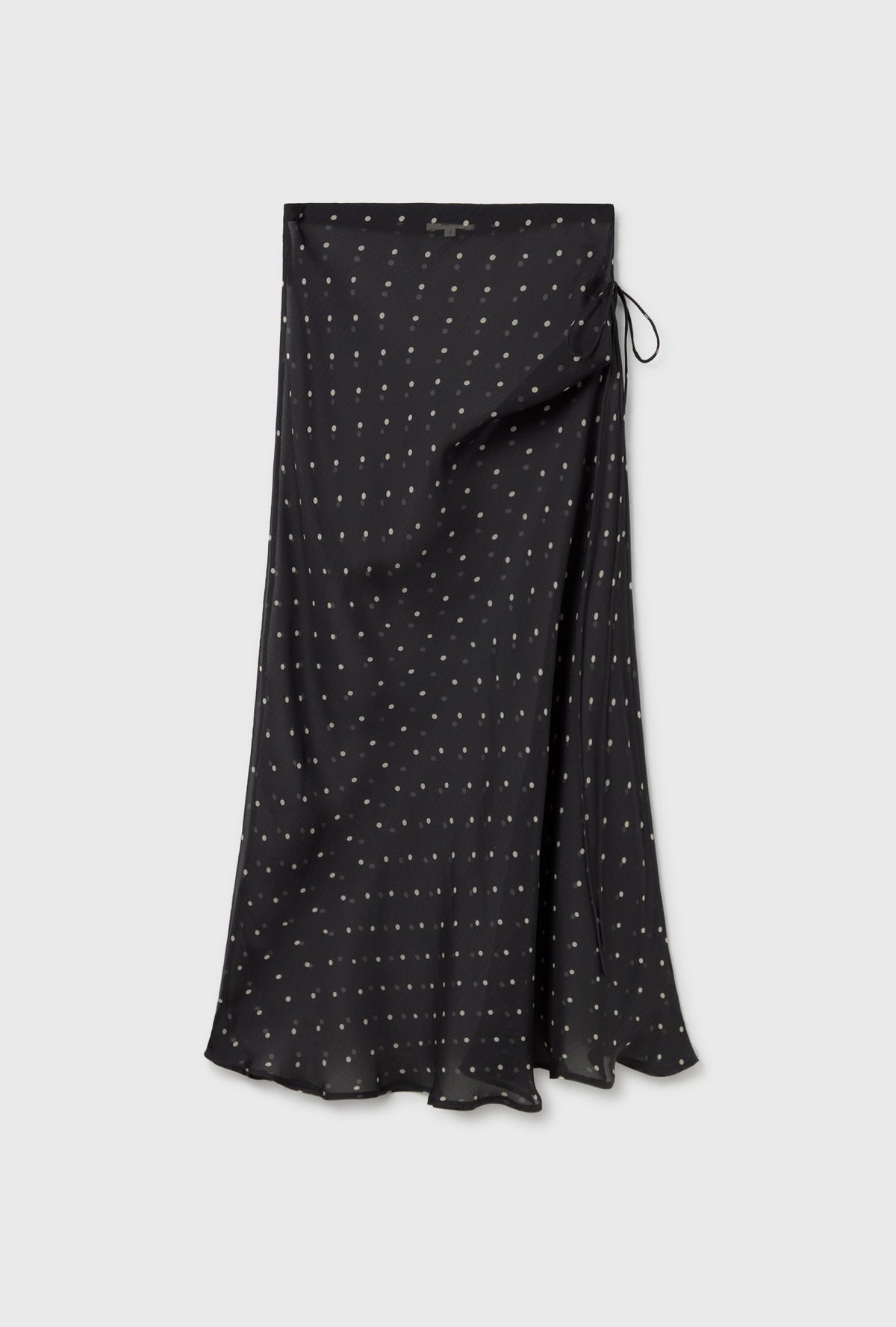 Silk Laundry Long Bias Cut Skirt - Small Polka Dot