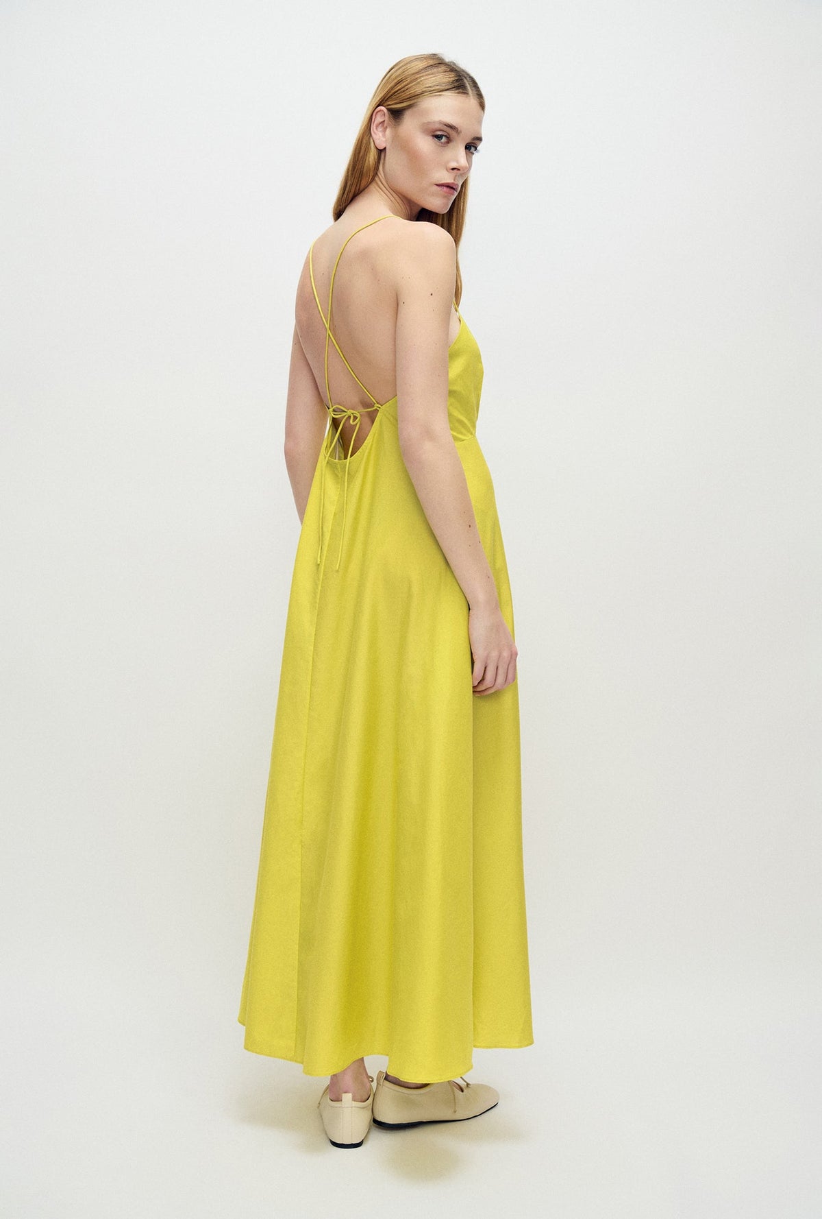 Silk Laundry Long Maxi Dress - Limelight