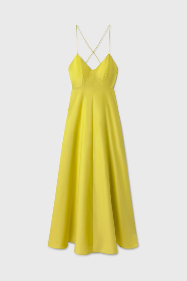 Silk Laundry Long Maxi Dress - Limelight