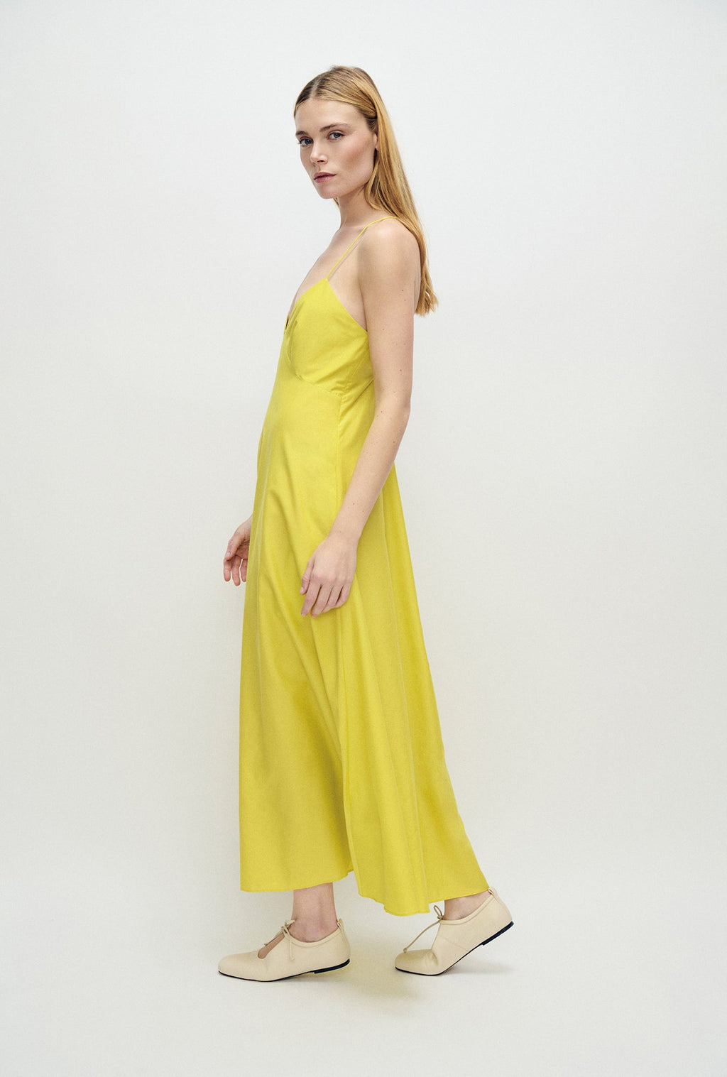 Silk Laundry Long Maxi Dress - Limelight