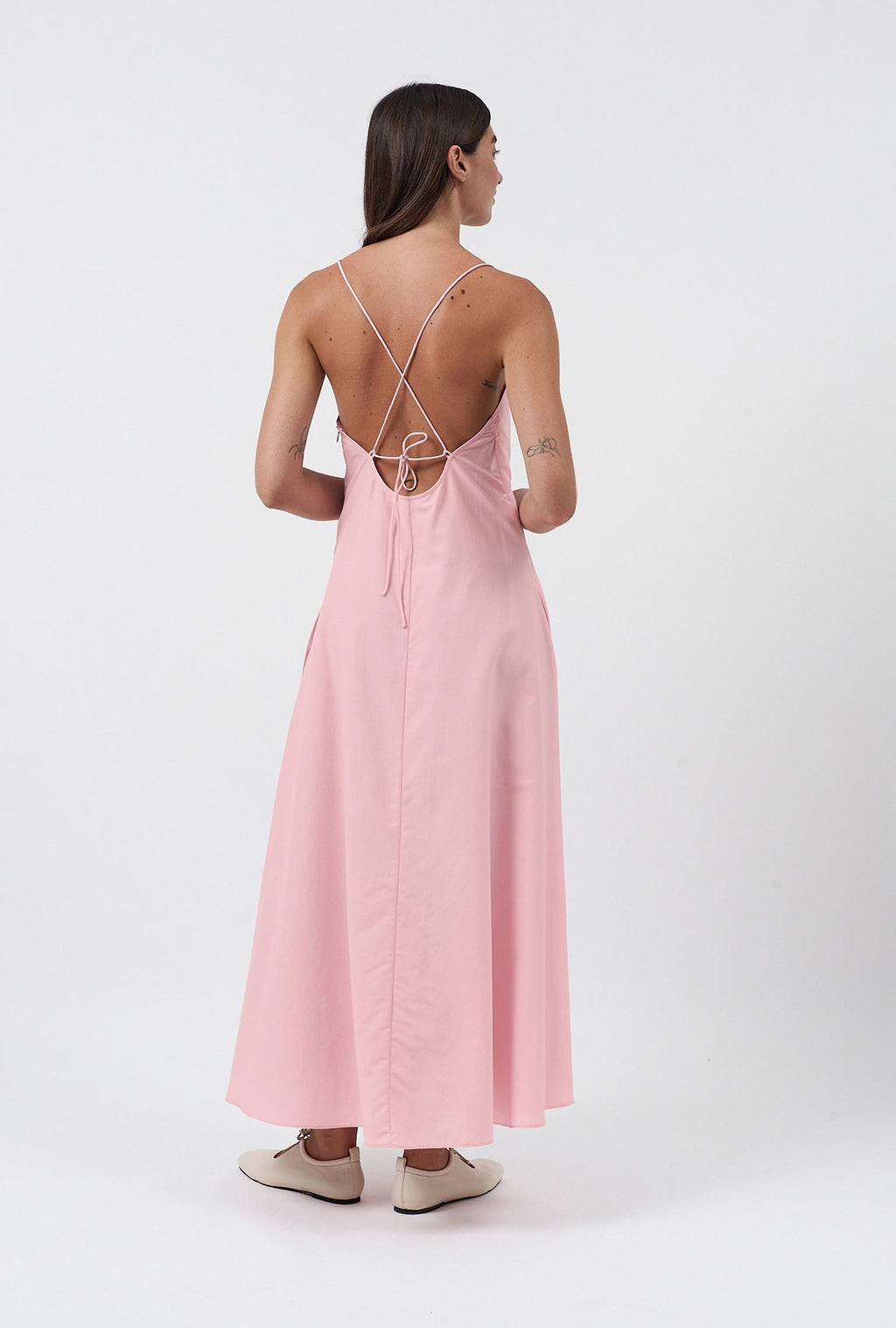 Silk Laundry Long Maxi Dress - Vintage Pink
