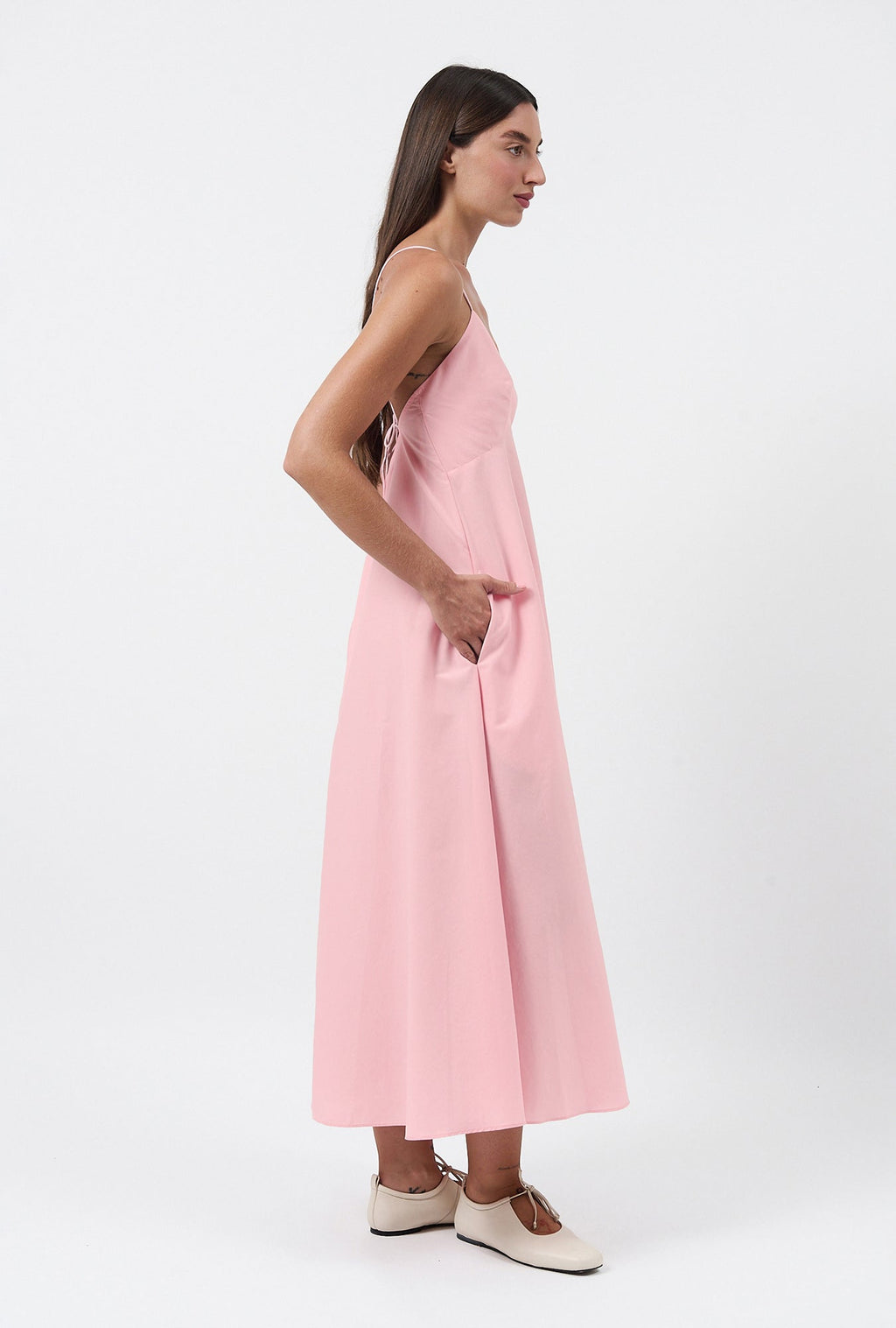 Silk Laundry Long Maxi Dress - Vintage Pink