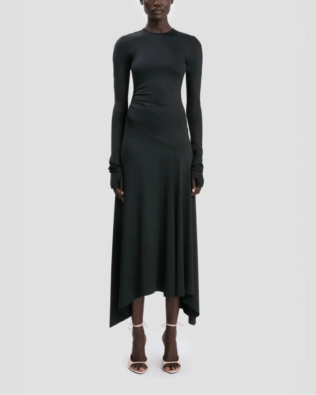 Victoria Beckham Long Sleeve Midi Dress - Black