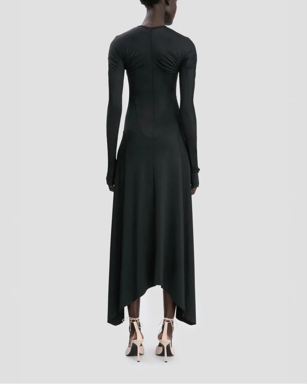 Victoria Beckham Long Sleeve Midi Dress - Black