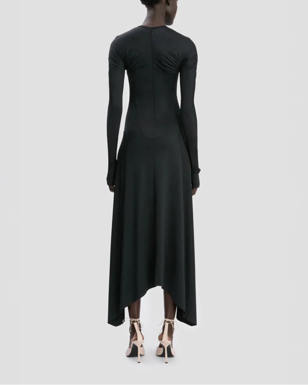 Victoria Beckham Long Sleeve Midi Dress - Black