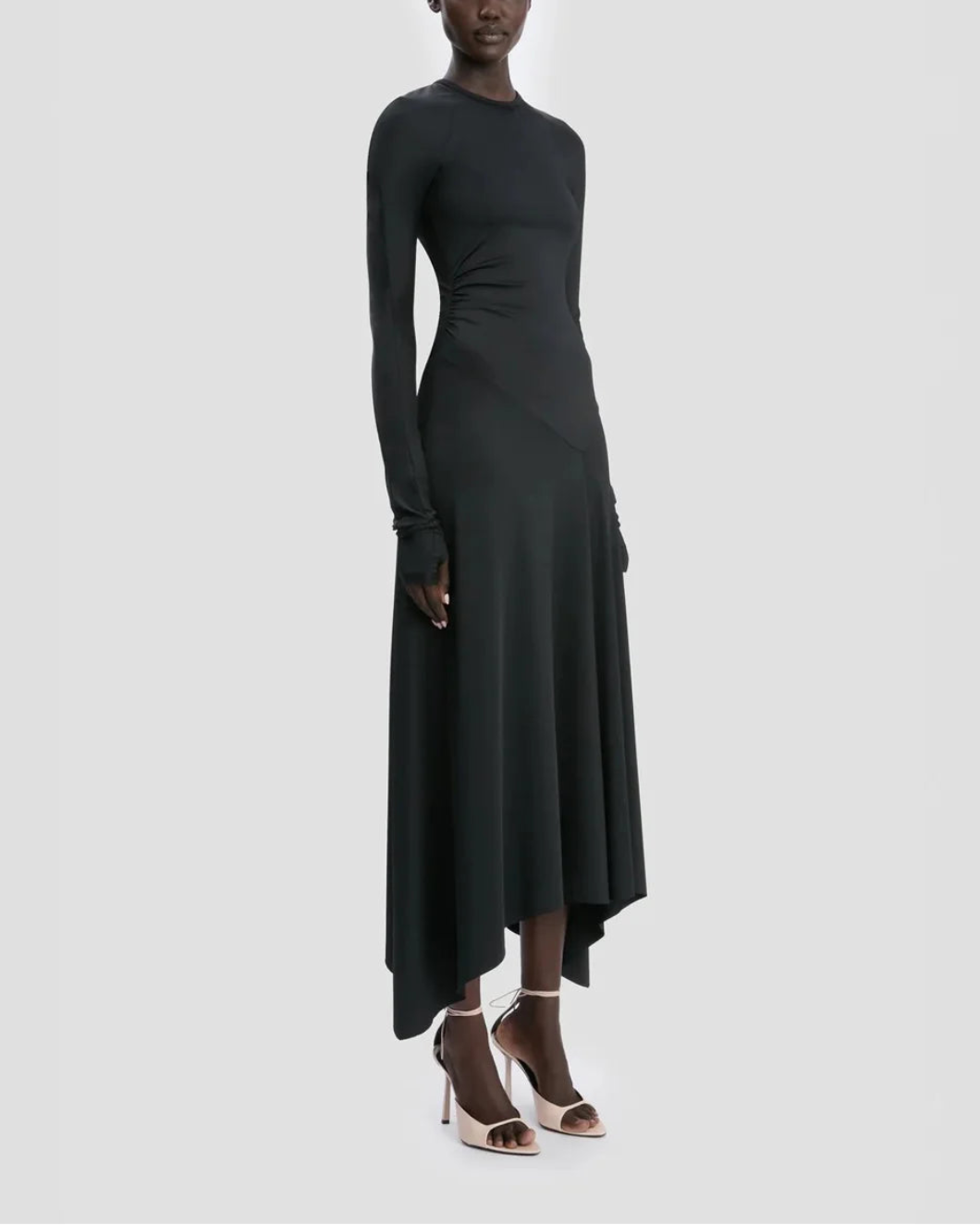 Victoria Beckham Long Sleeve Midi Dress - Black