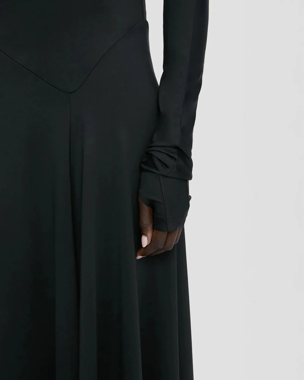 Victoria Beckham Long Sleeve Midi Dress - Black