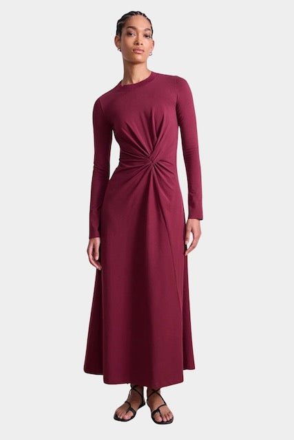 Apiece Apart Long Sleeve Volta Dress - Black Cherry