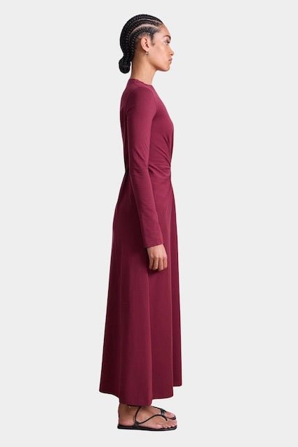 Apiece Apart Long Sleeve Volta Dress - Black Cherry
