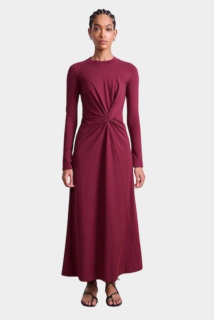 Apiece Apart Long Sleeve Volta Dress - Black Cherry