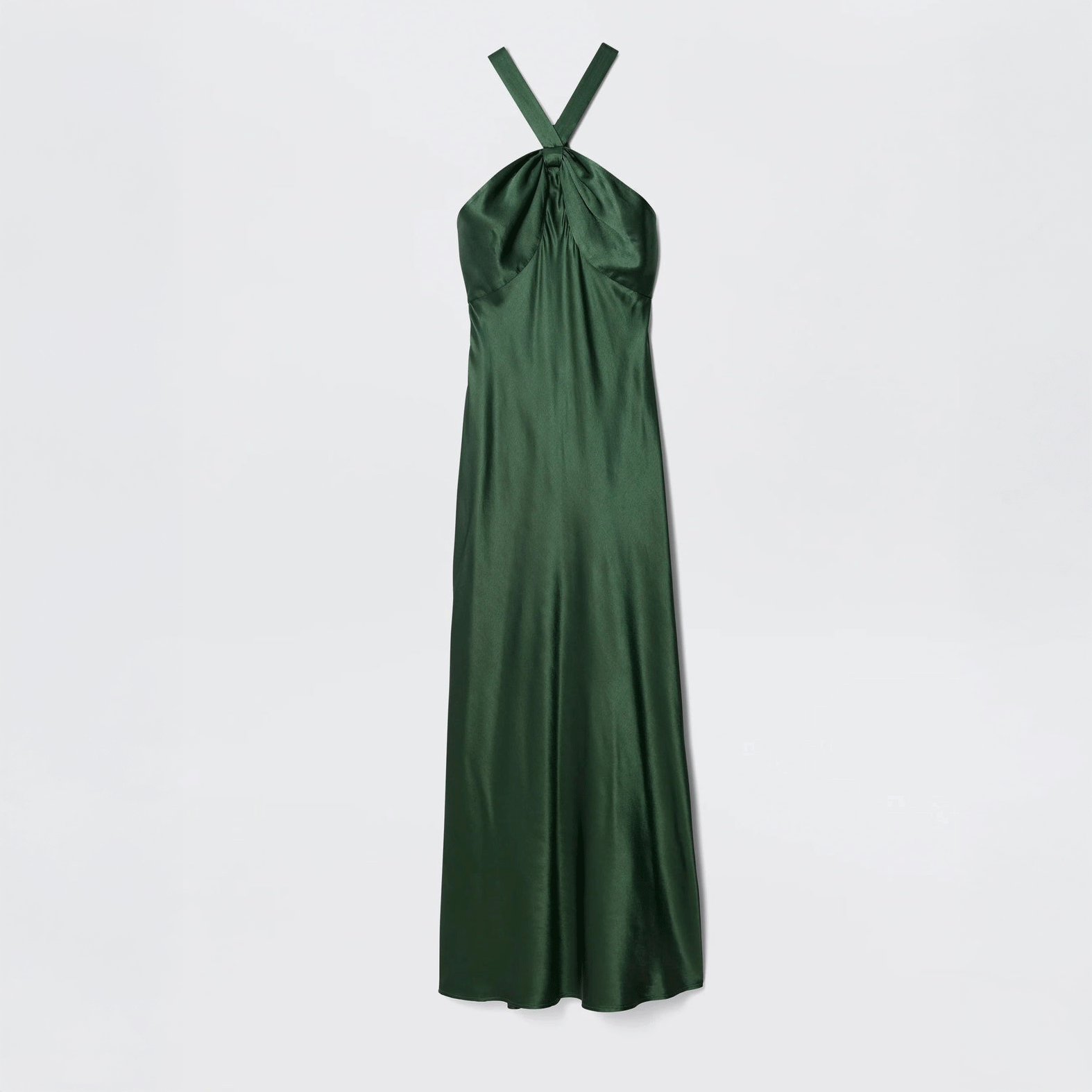 RIXO LONDON Losanna Satin Gown - Forest Green