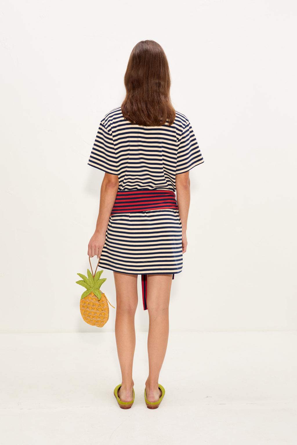Simon Miller Lottie T-Shirt Dress - Navy Stripe Combo