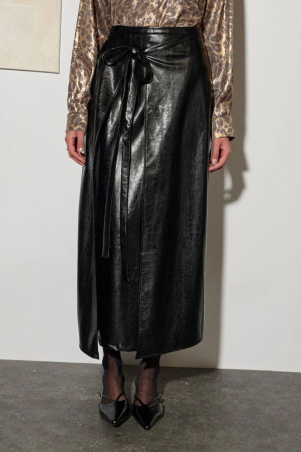 Ghospell Louise Midi Skirt - Coal Black