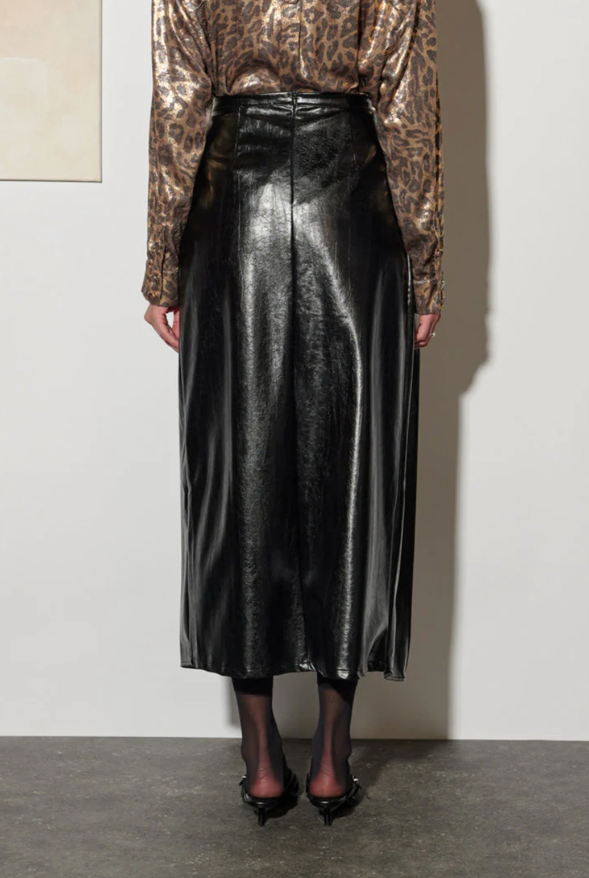 Ghospell Louise Midi Skirt - Coal Black