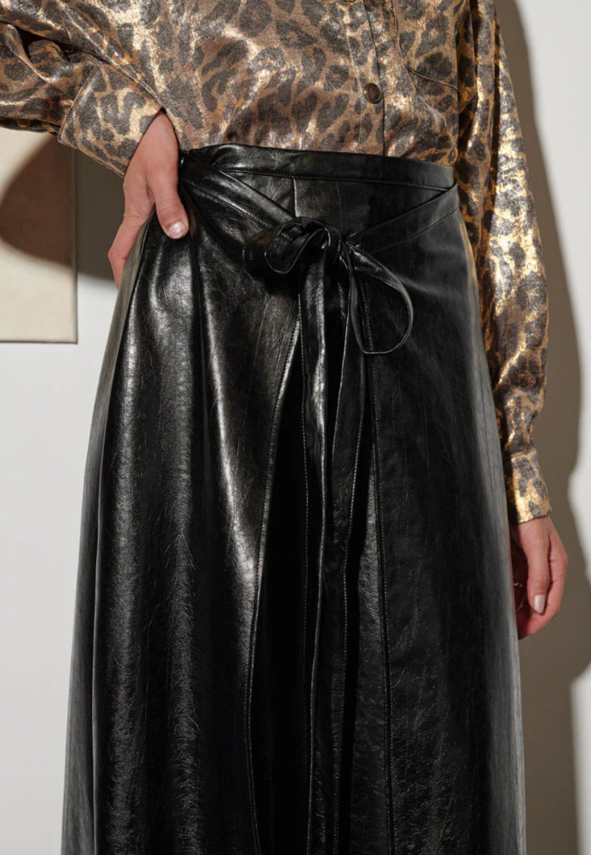 Ghospell Louise Midi Skirt - Coal Black