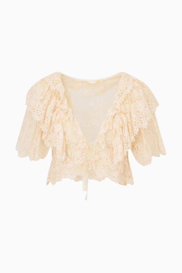 LoveShackFancy Caper Top - Ivory