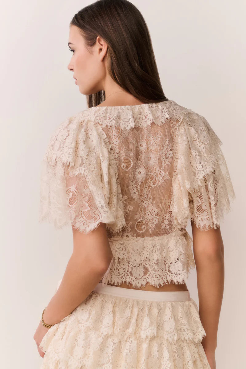 LoveShackFancy Caper Top - Ivory
