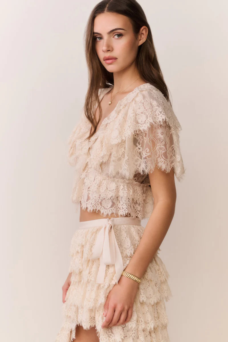 LoveShackFancy Caper Top - Ivory
