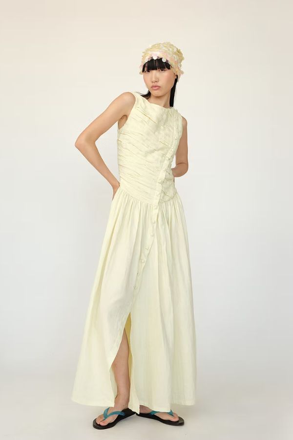 Tach Clothing Lumea Cotton Maxi Dress - Butter Yellow