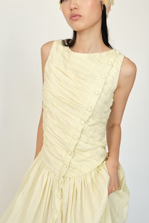 Tach Clothing Lumea Cotton Maxi Dress - Butter Yellow