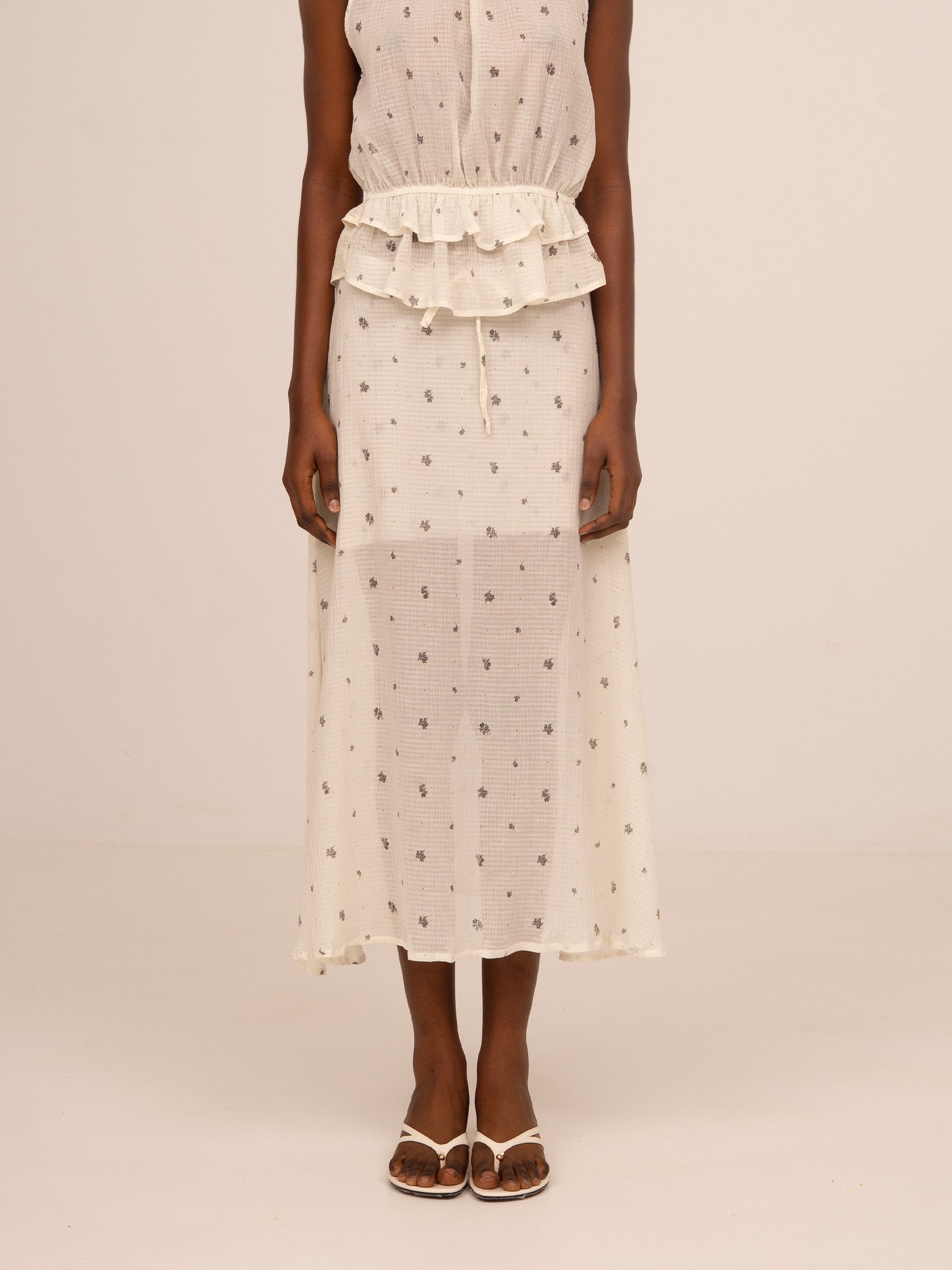 Carmen Says Lumea Floral Print Midi Skirt