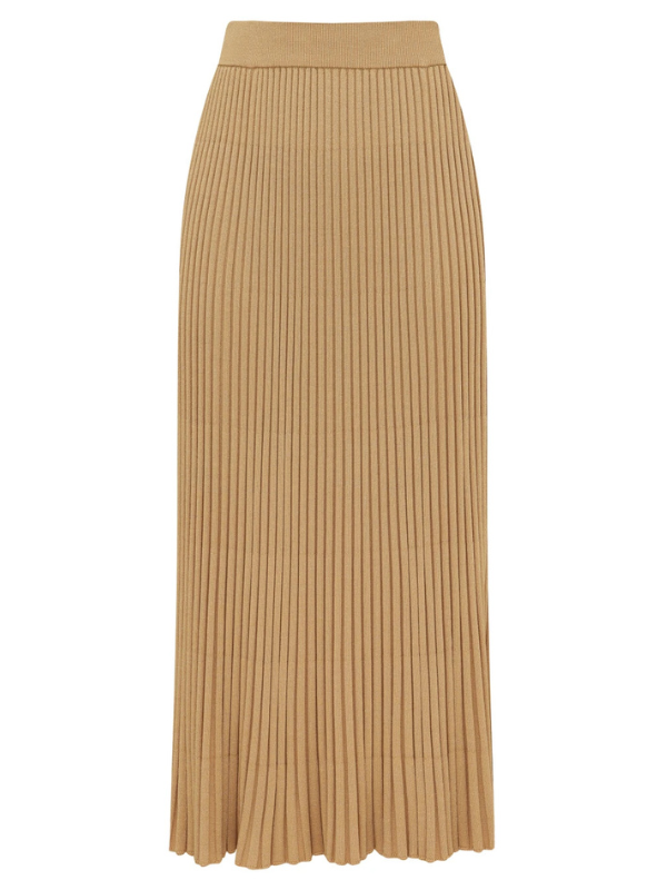 Zimmermann Luna Metallic Midi Skirt - Metallic Gold