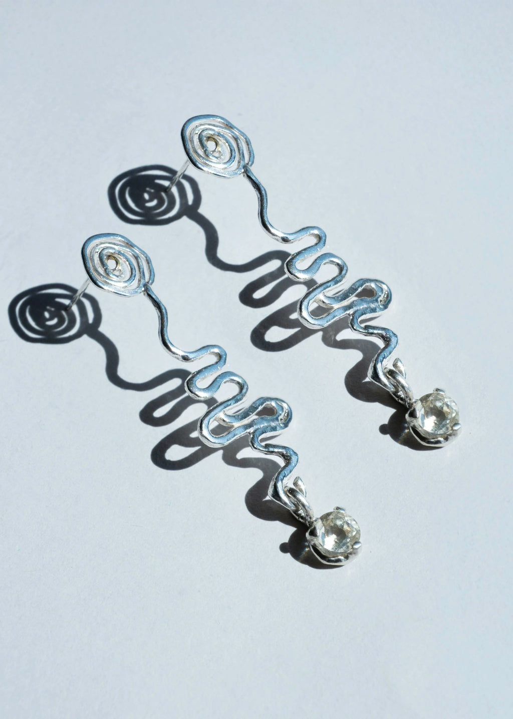 Lux + Lume Spiral Serpent & Sunstone Earrings