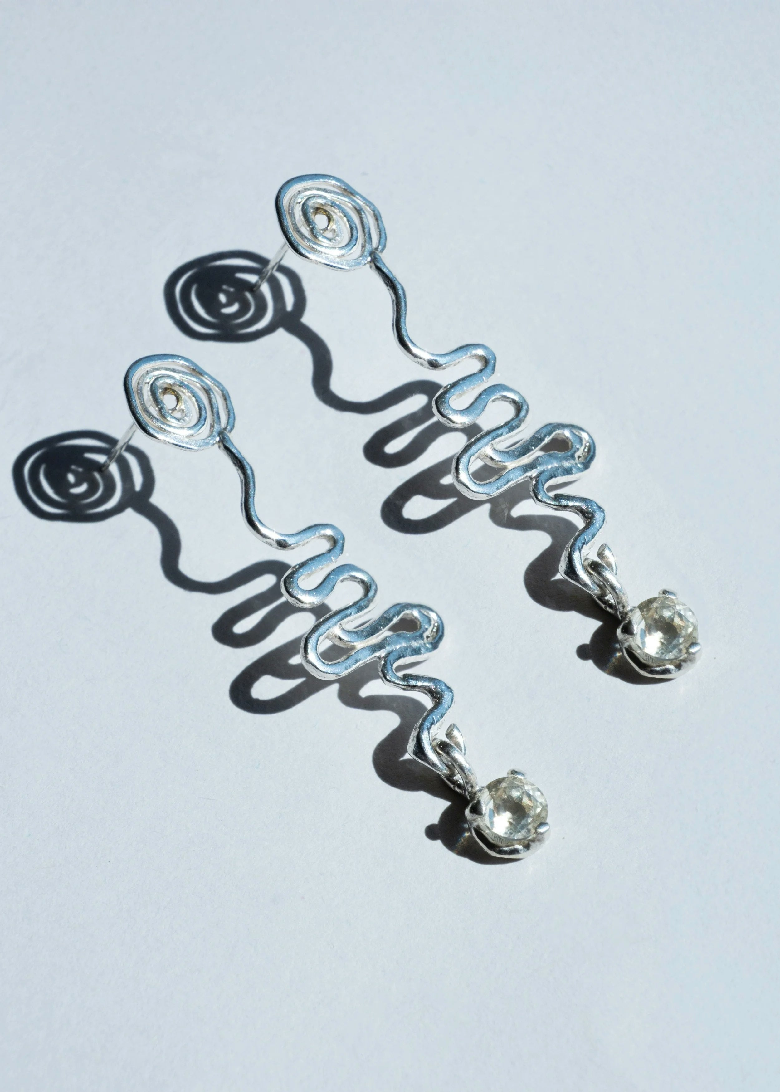 Lux + Lume Spiral Serpent & Sunstone Earrings