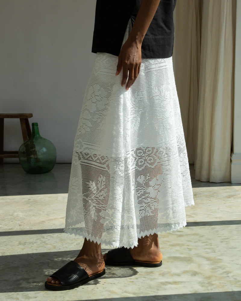 beaumont organic Lyla-Fay Cotton Lace Skirt - White