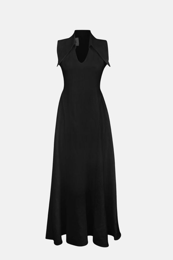 MAET AMARI Sleeveless Maxi Linen Dress - Black