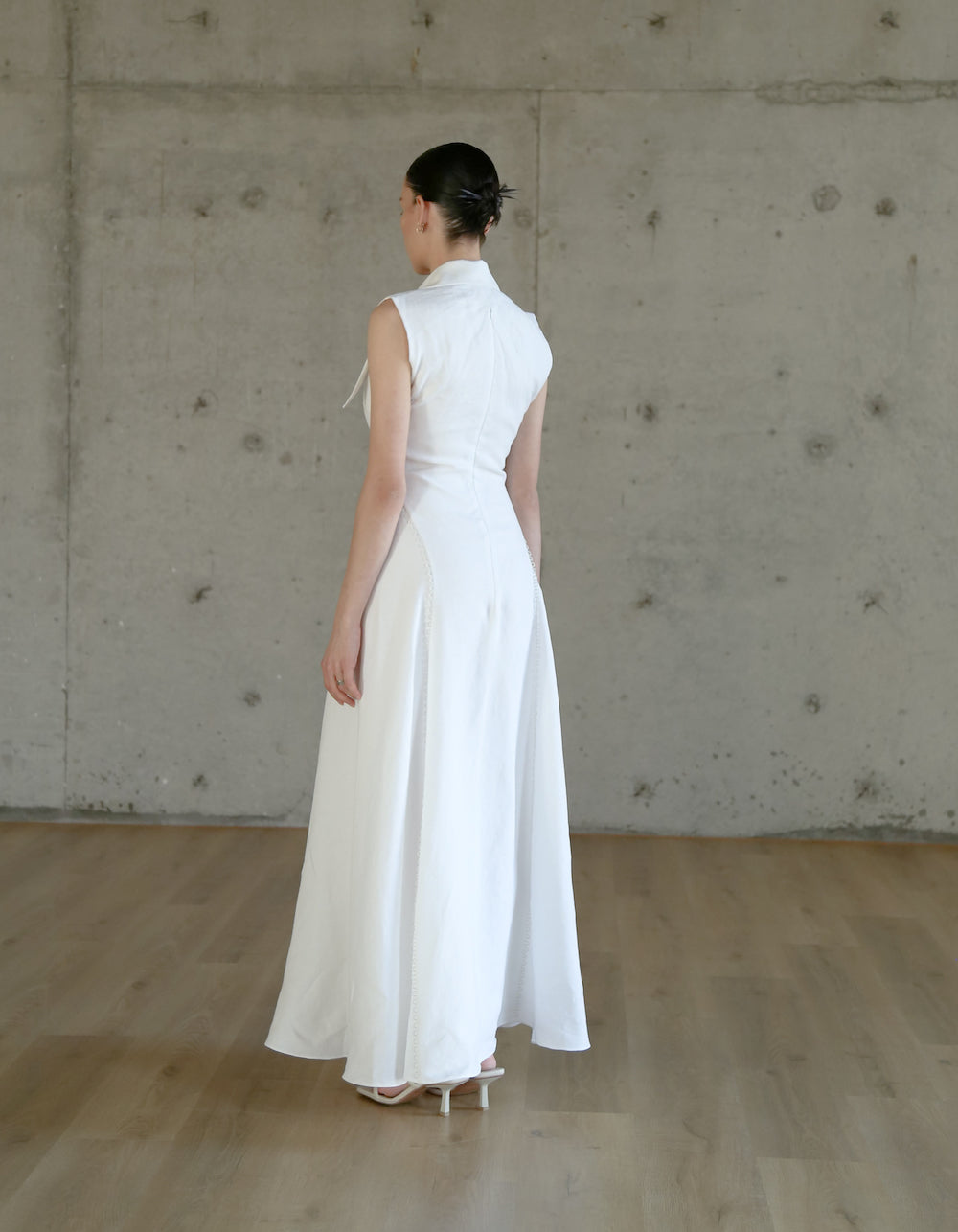 MAET AMARI Sleeveless Maxi Linen Dress - White