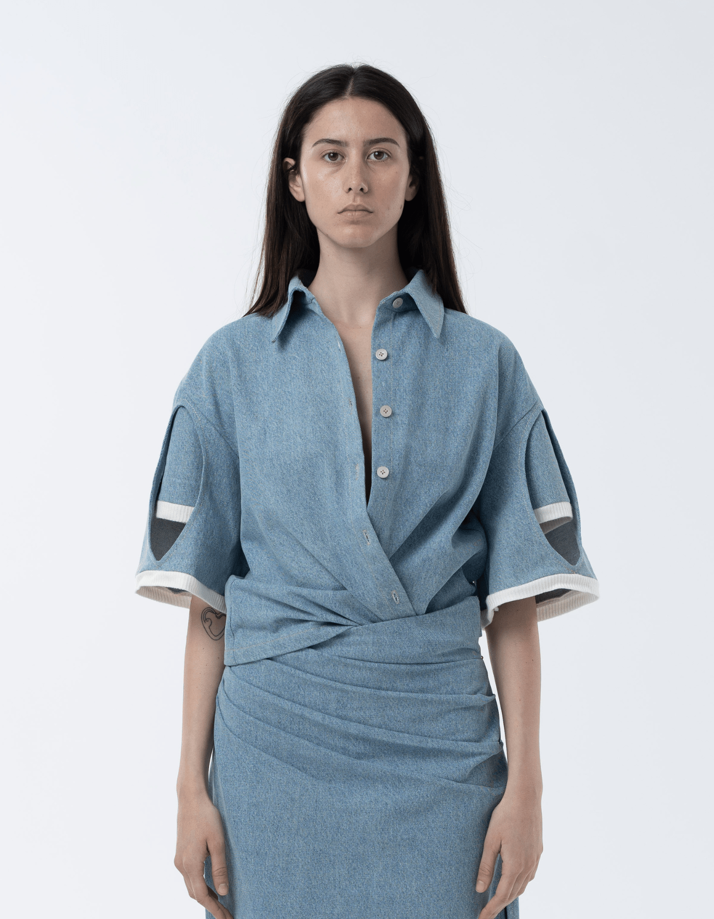 MAET Crystal Denim Shirt - Light Blue