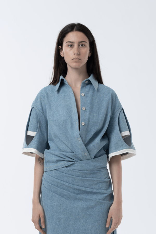 MAET Crystal Denim Shirt - Light Blue