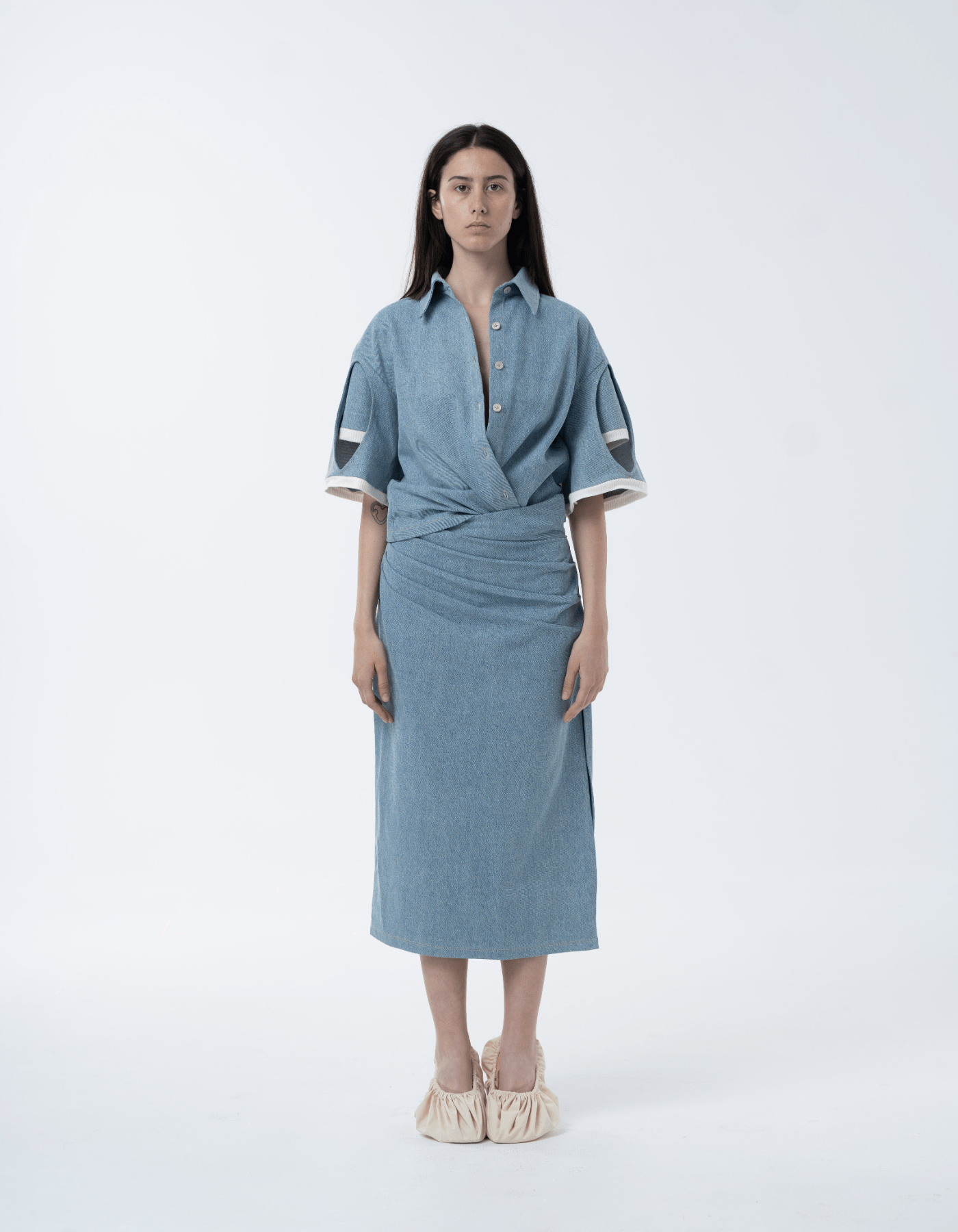 MAET Crystal Denim Shirt - Light Blue