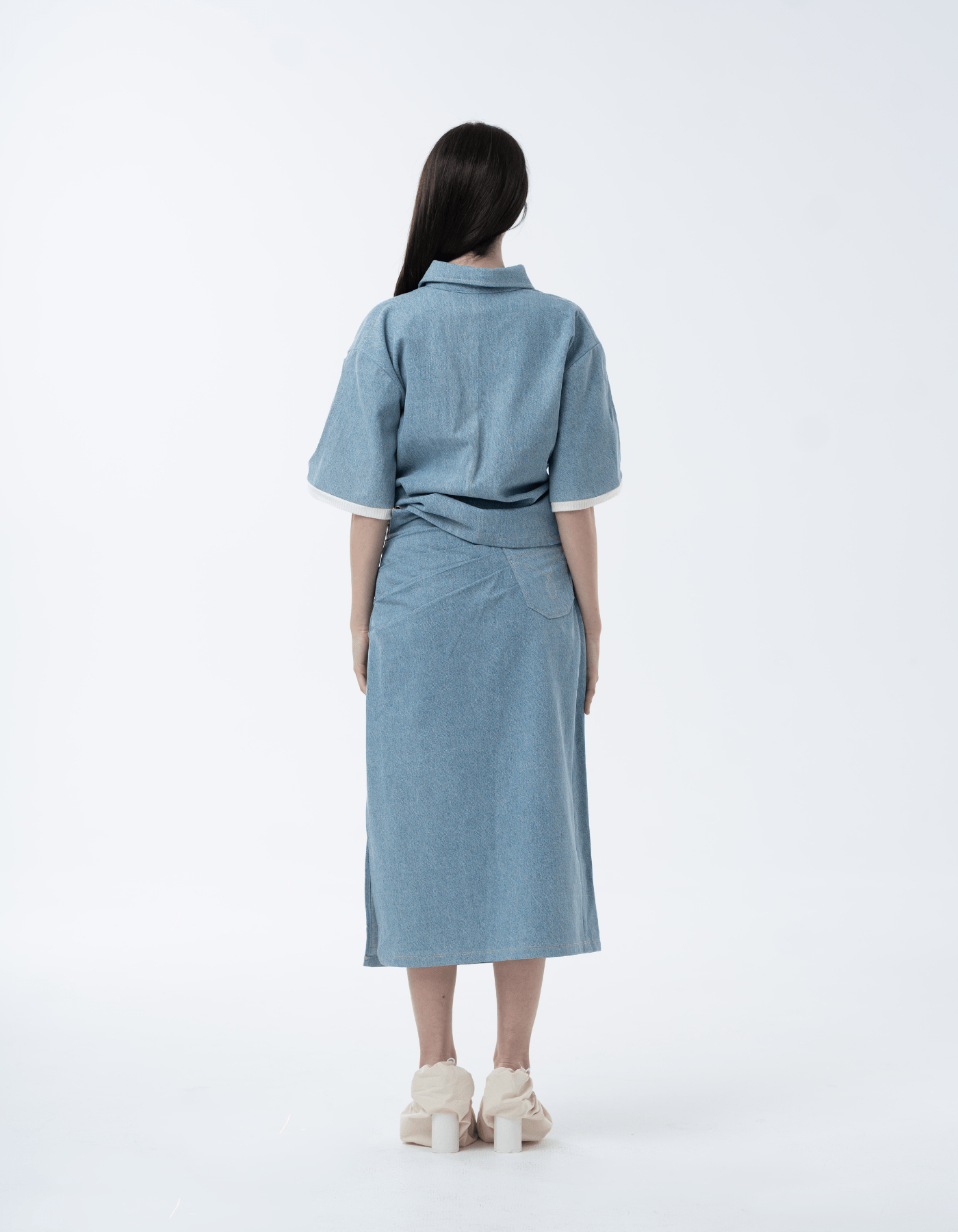 MAET Crystal Denim Shirt - Light Blue