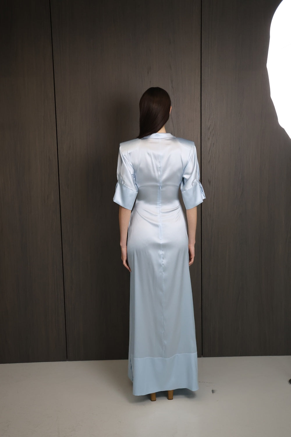 MAET Loila Silk Maxi Dress - Light Blue