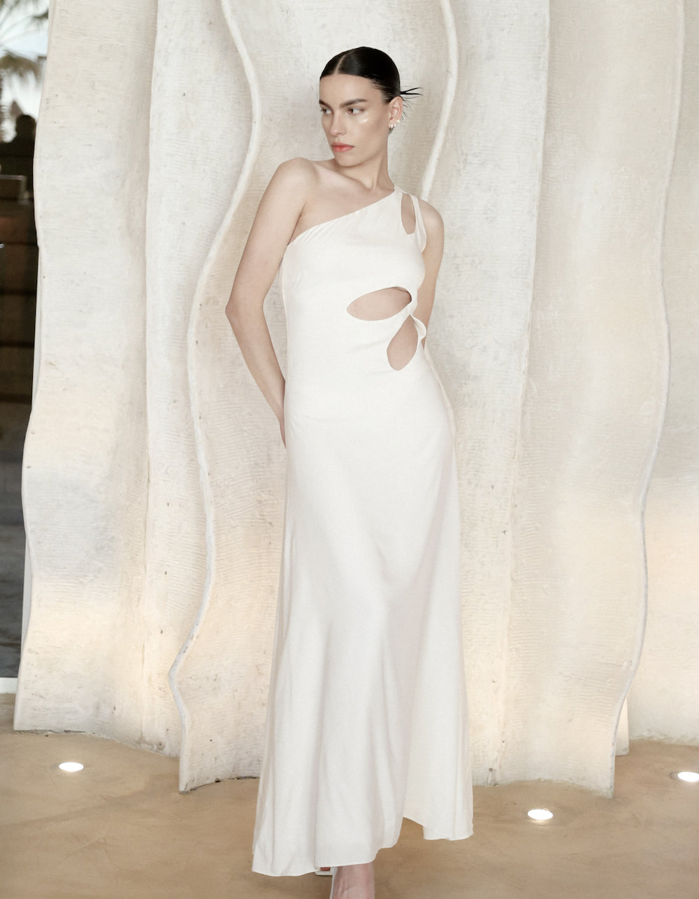 MAET MEGI Cut Out Midi Dress - White