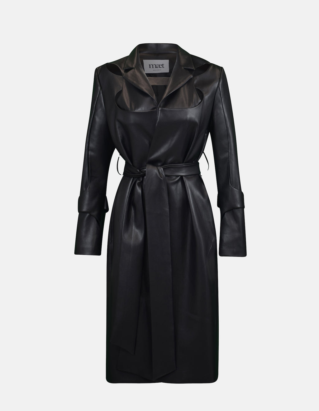 MAET Mire Vegan Leather Coat - Black