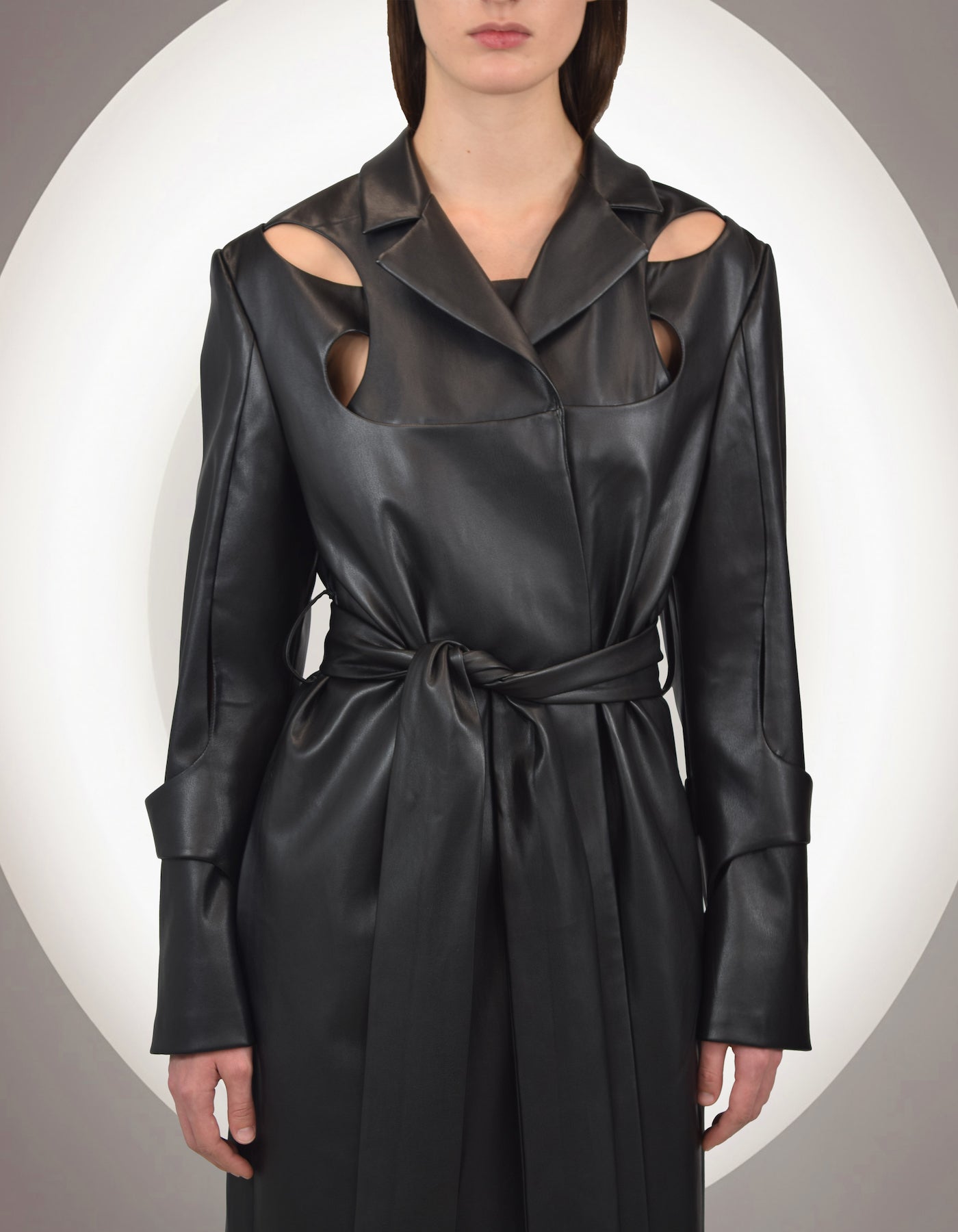 MAET Mire Vegan Leather Coat - Black