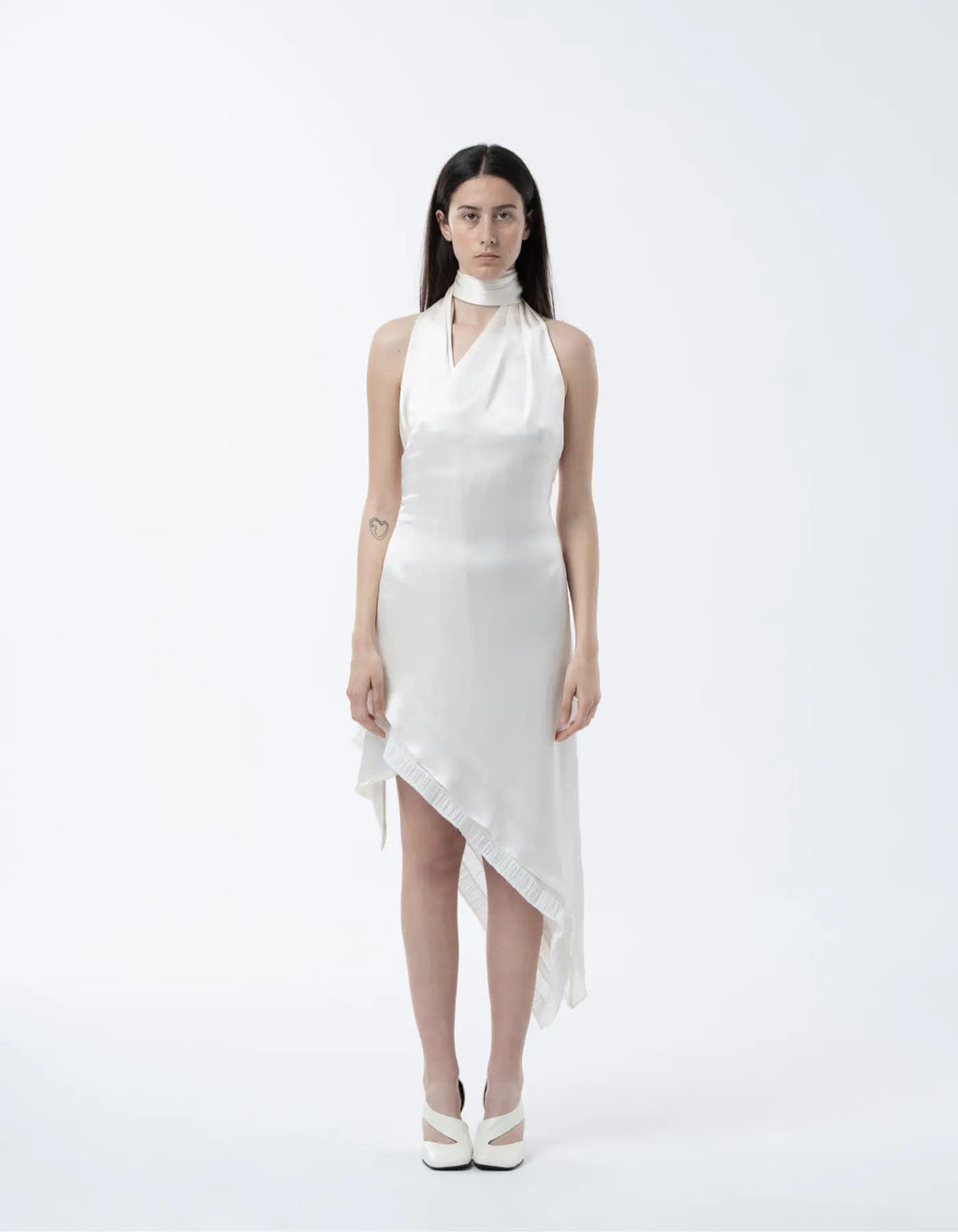 MAET NYRE Silk Midi Dress - White