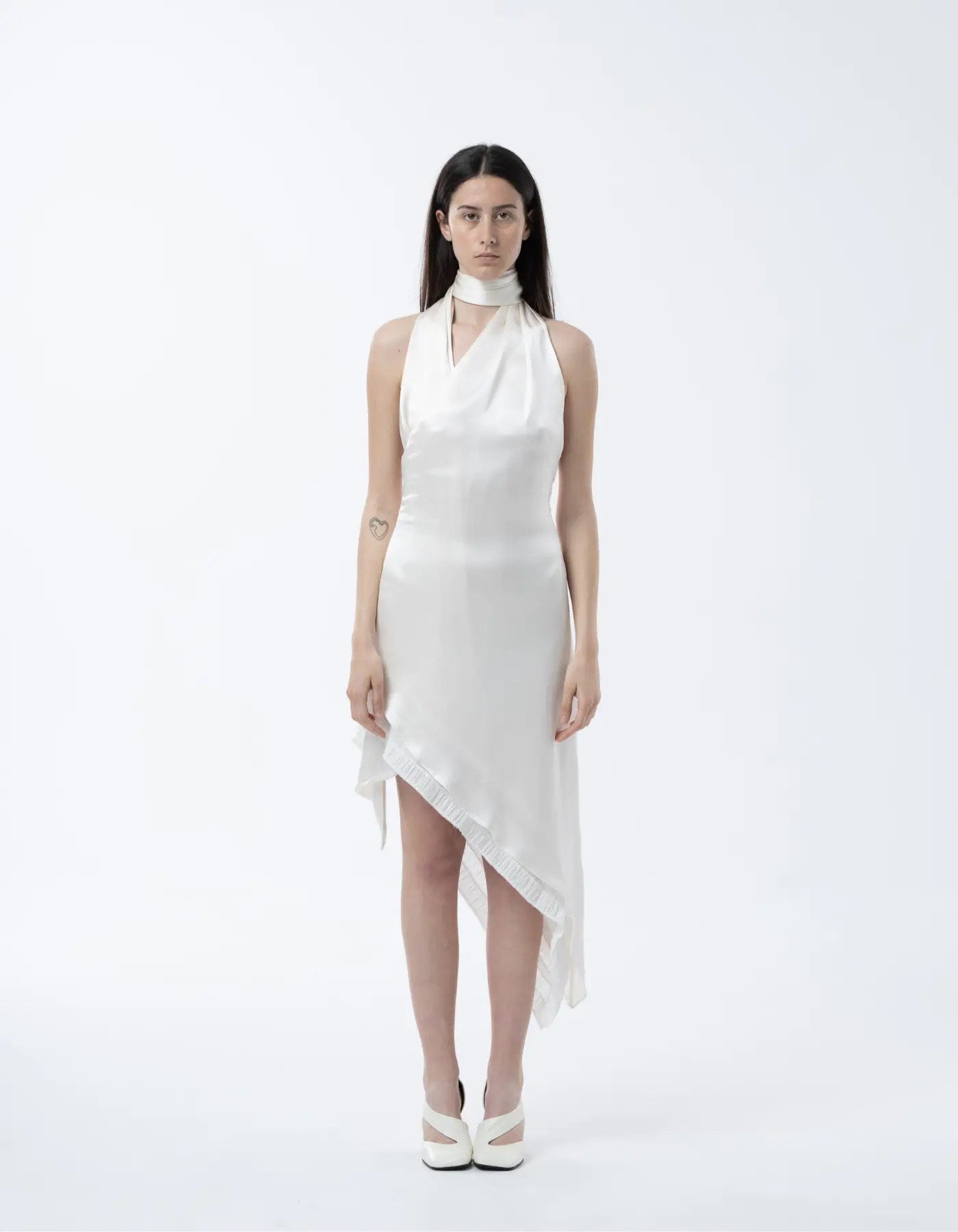MAET NYRE Silk Midi Dress - White