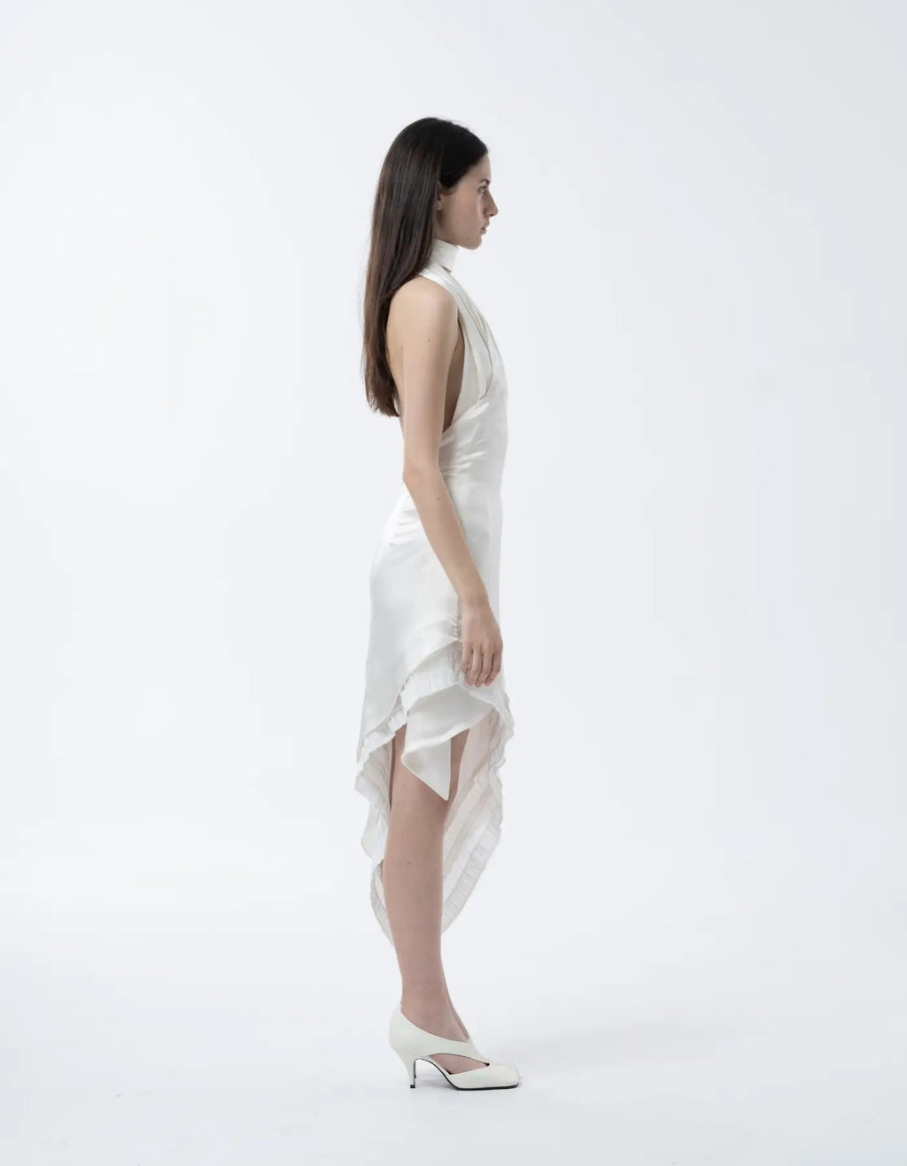 MAET NYRE Silk Midi Dress - White
