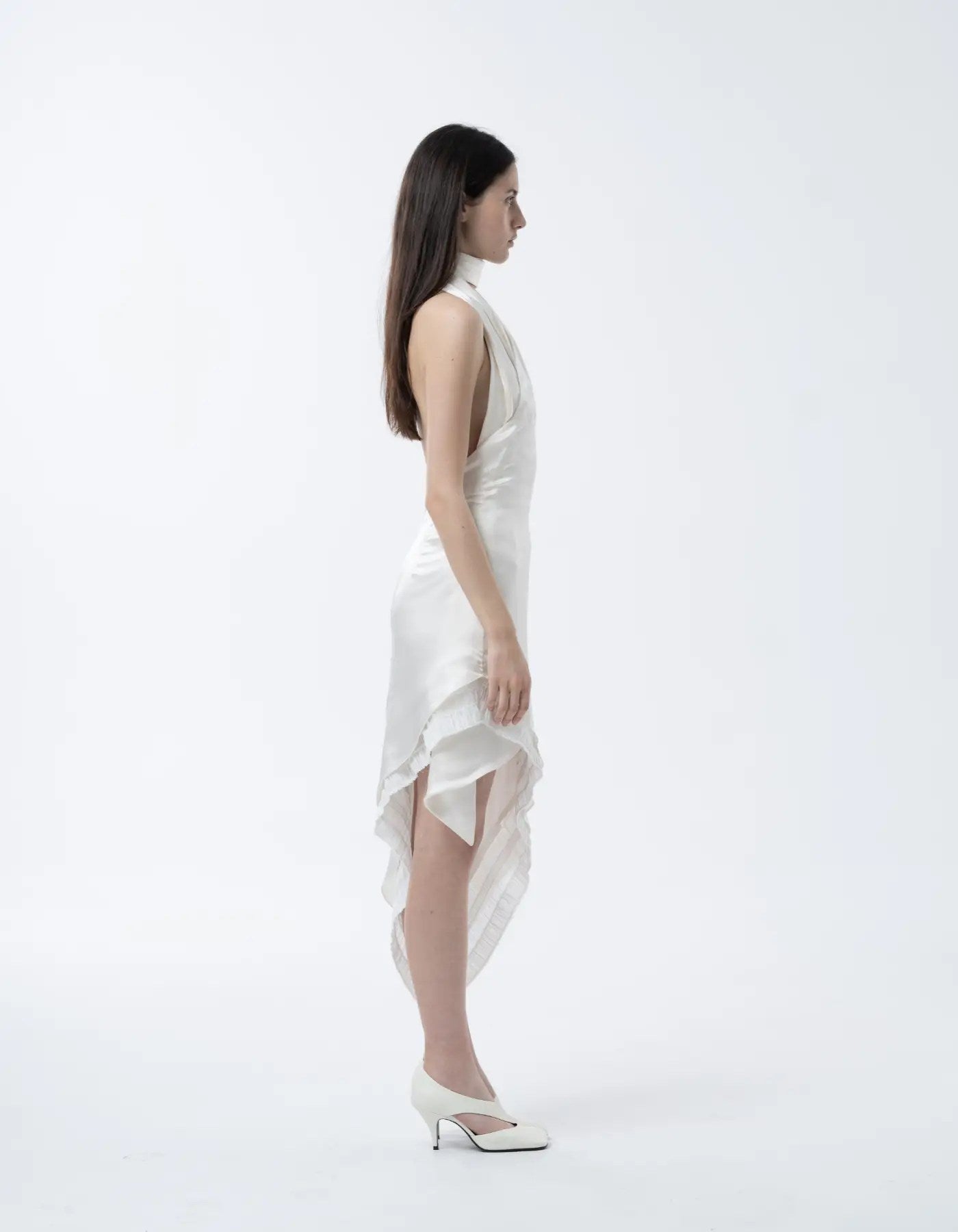 MAET NYRE Silk Midi Dress - White
