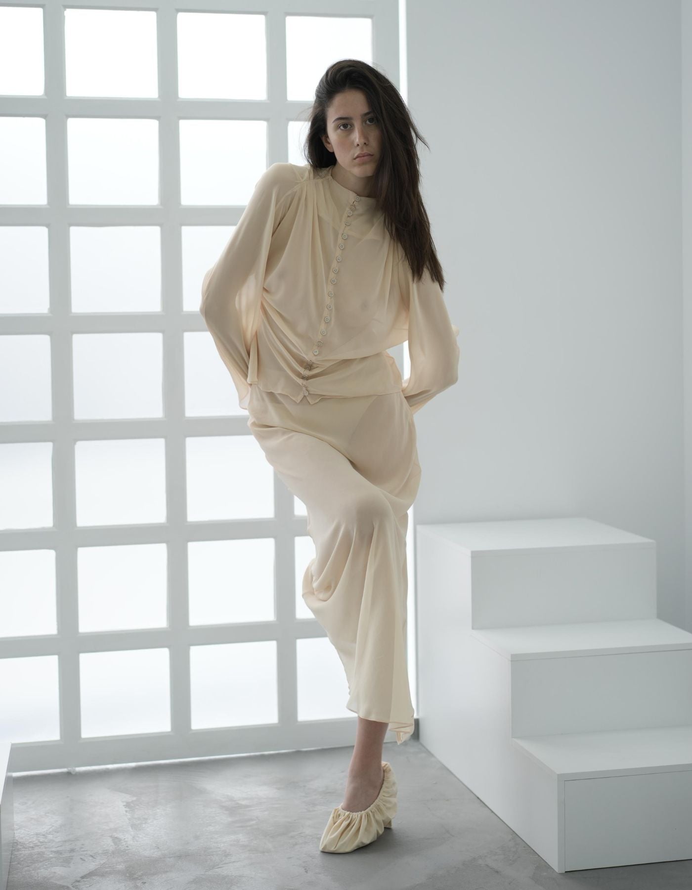 MAET Rusail Chiffon Set - Butter Yellow
