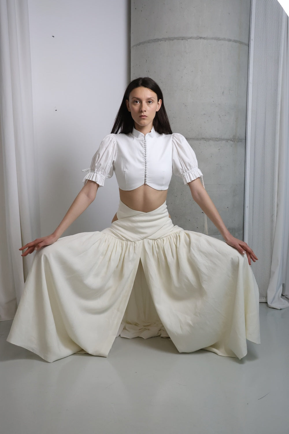 MAET Xenia Linen Maxi Skirt - Ivory