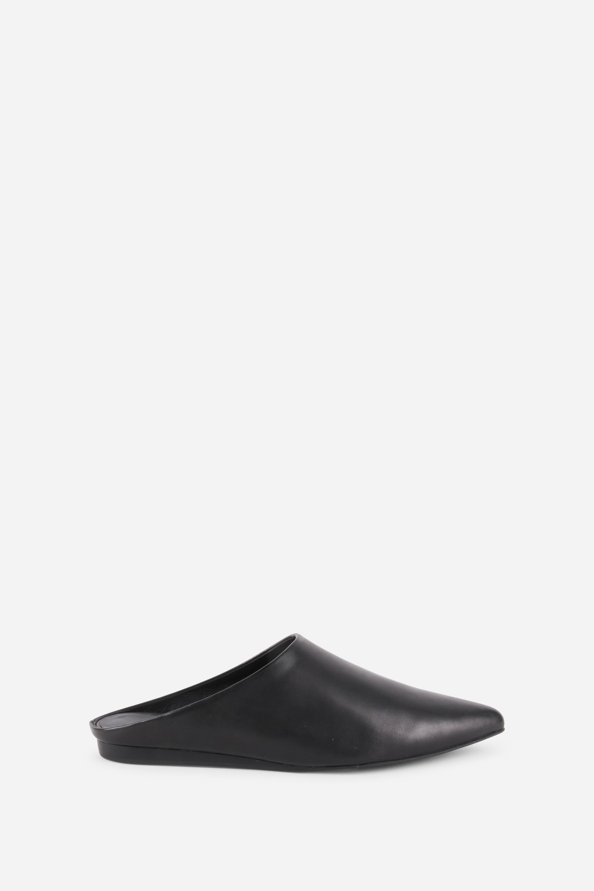 INTENTIONALLY __________. Major Leather Flat Mule - Black