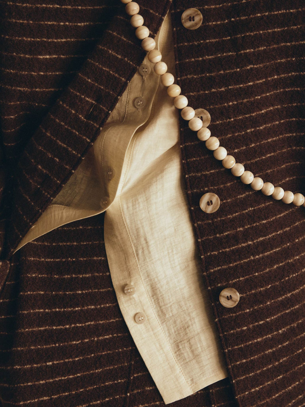 Rus Manta Cardigan - Chocolate Pinstripe