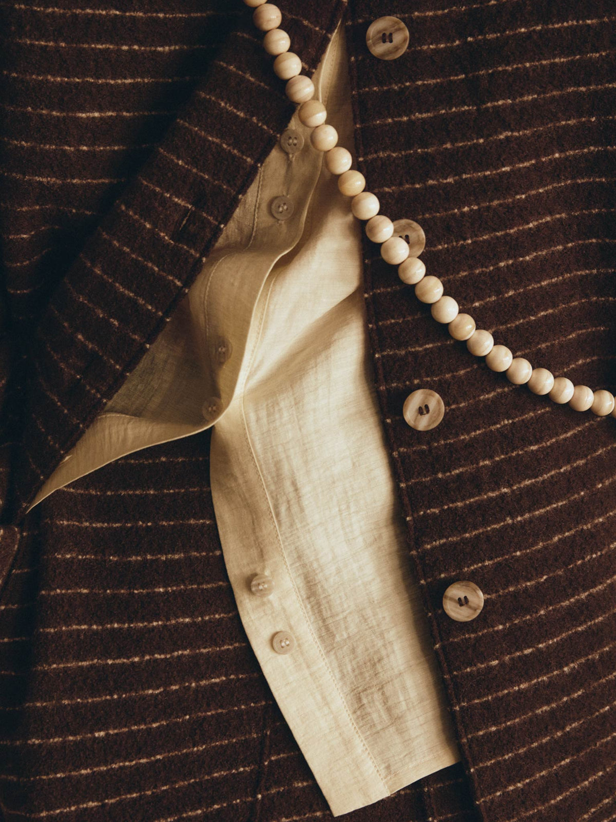 Rus Manta Cardigan - Chocolate Pinstripe